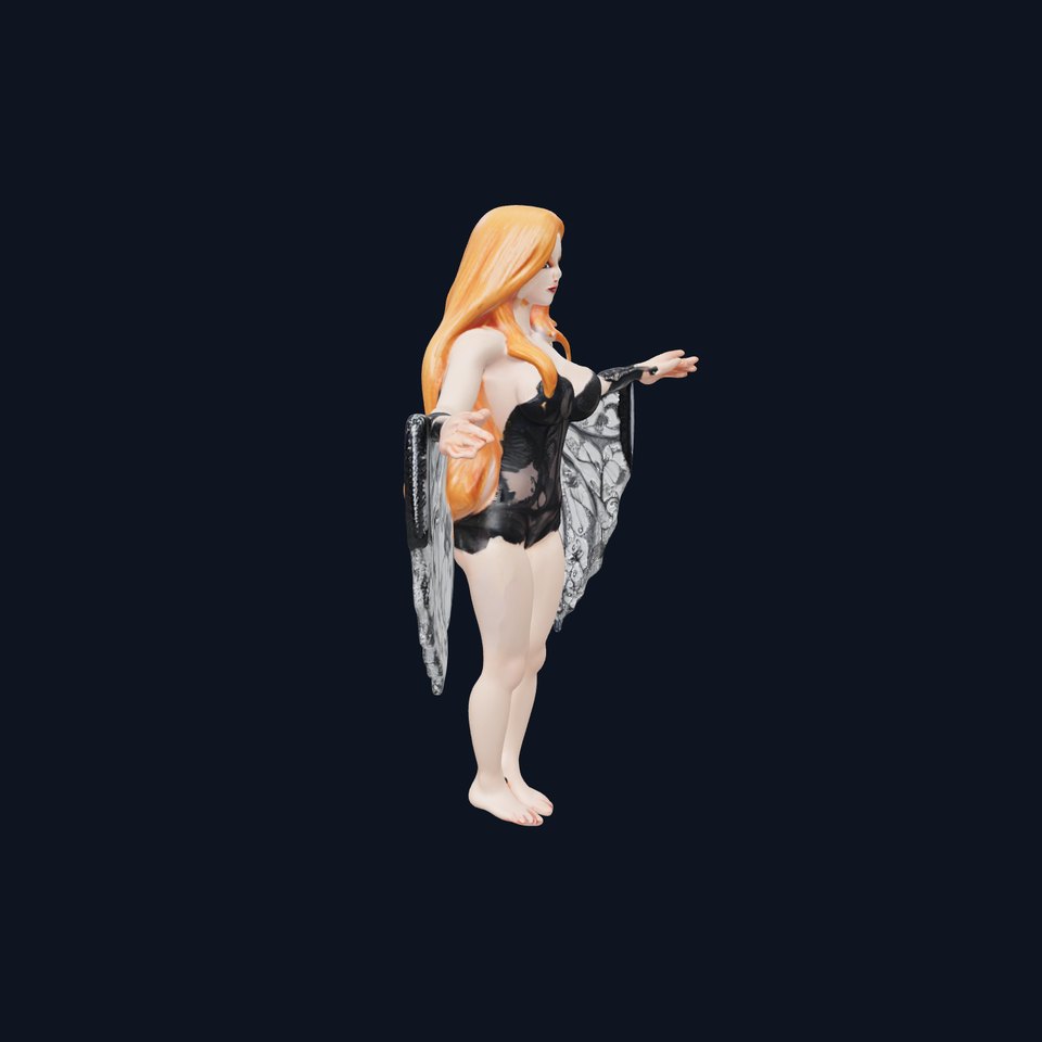Elegant Faerie Enchantress Rigged and Animated D Model